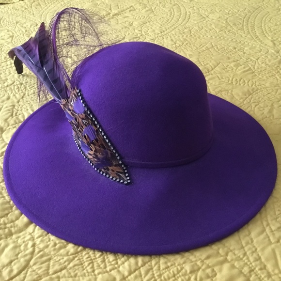 🚫SOLD🚫VTG Mr John Purple Wool New York Paris Hat - Picture 2 of 4
